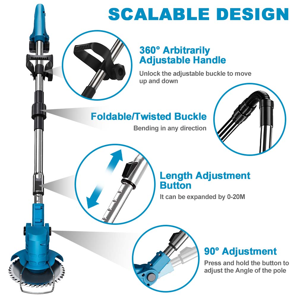 JUSFIT'S Cordless Foldable Garden Grass Strimmer Bundle