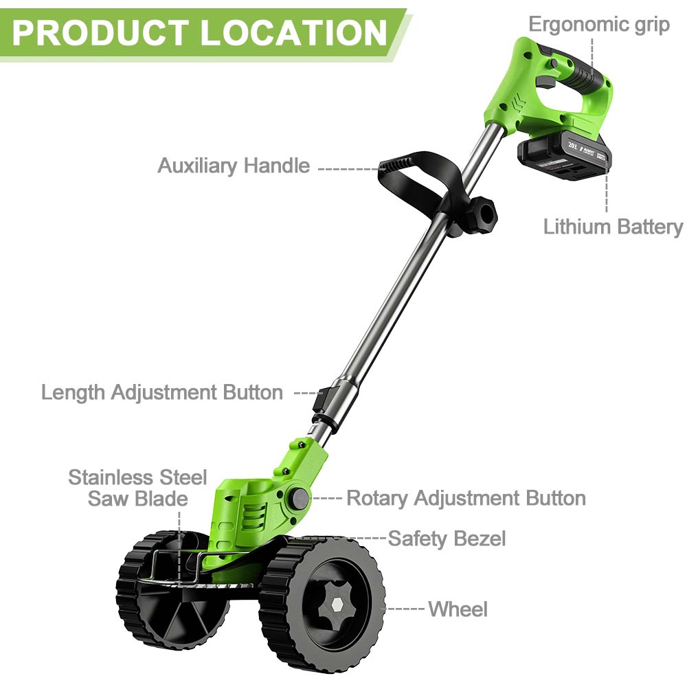 JUSFIT'S Cordless  Garden Grass Strimmer Green Bundle
