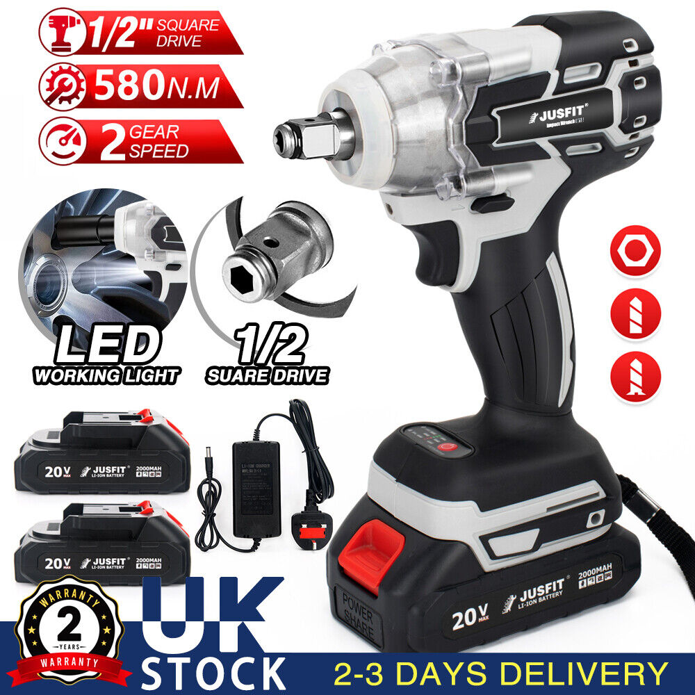 1000Nm 1/2" Cordless Electric Impact Wrench